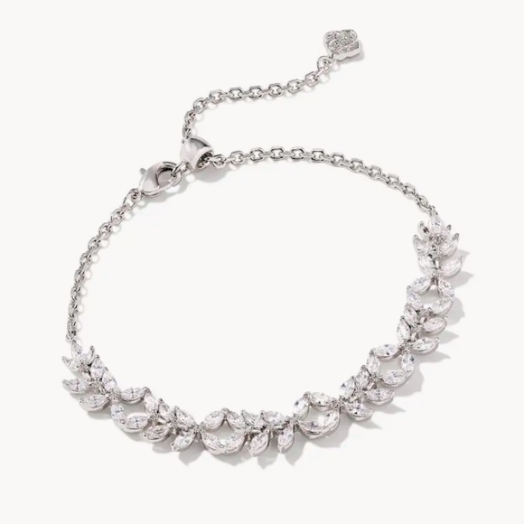 Kendra Scott Jewelry - NWT Kendra Scott Rosalie Silver Tennis Bracelet in White Cubic Zirconia